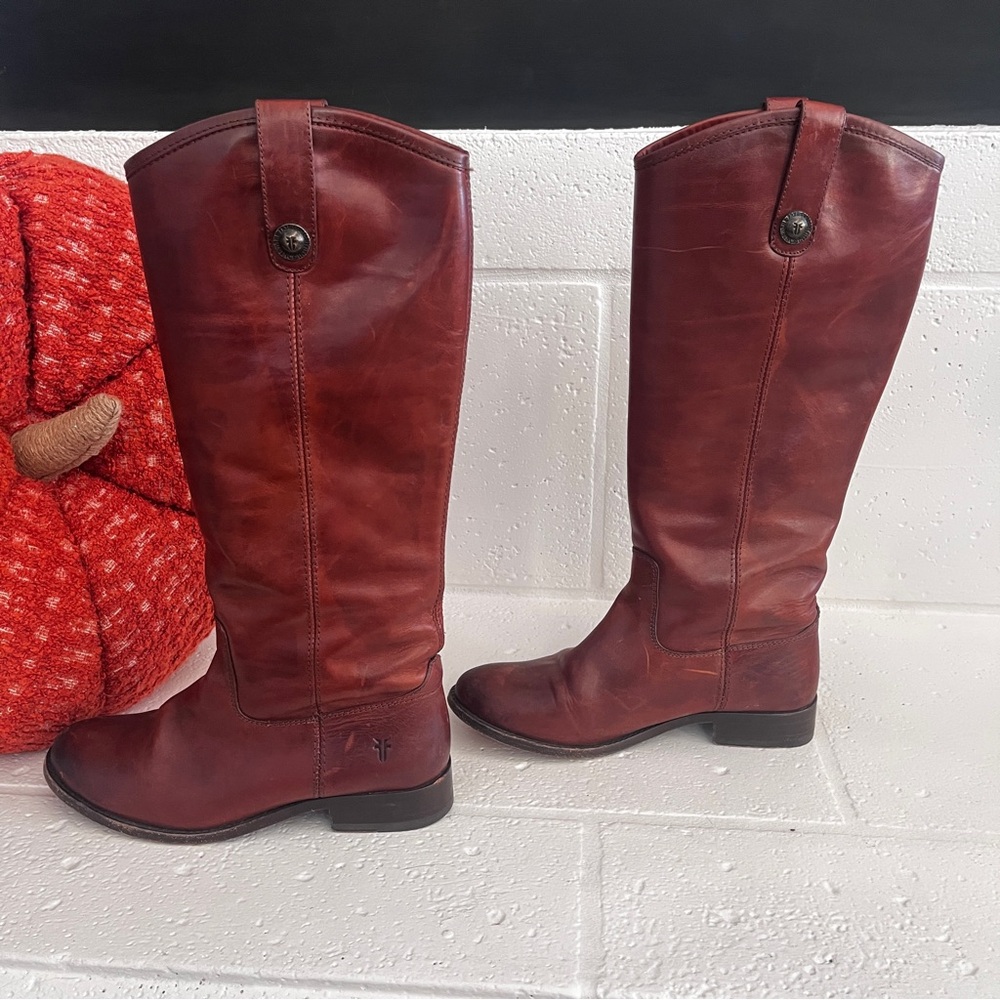 Frye Melissa Button Knee-high Boot - Size 6 - Cognac - Picture 3 of 6
